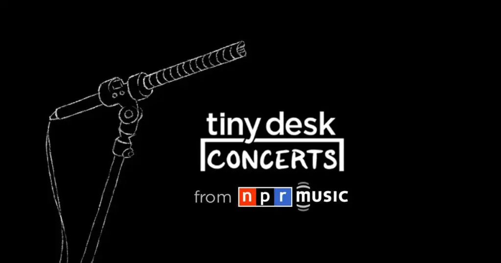 Youtube channel logo of tiny desk concerts, the page where live concerts can be watched.